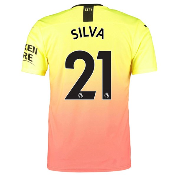 Camiseta Manchester City NO.21 Silva 3ª 2019 2020 Naranja